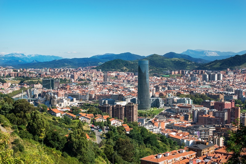Panoramic views of Bilbao city, Bizkaia, Basque Country, Spain.