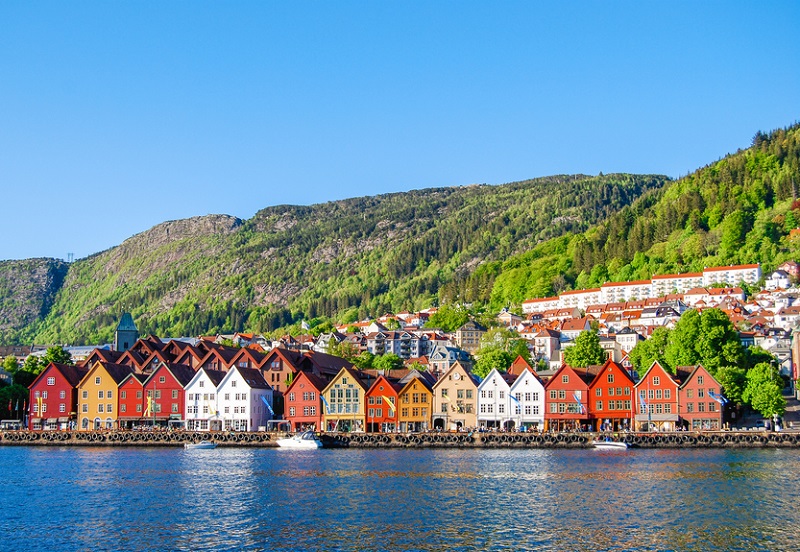 Cityscape view of Bergen, Norway