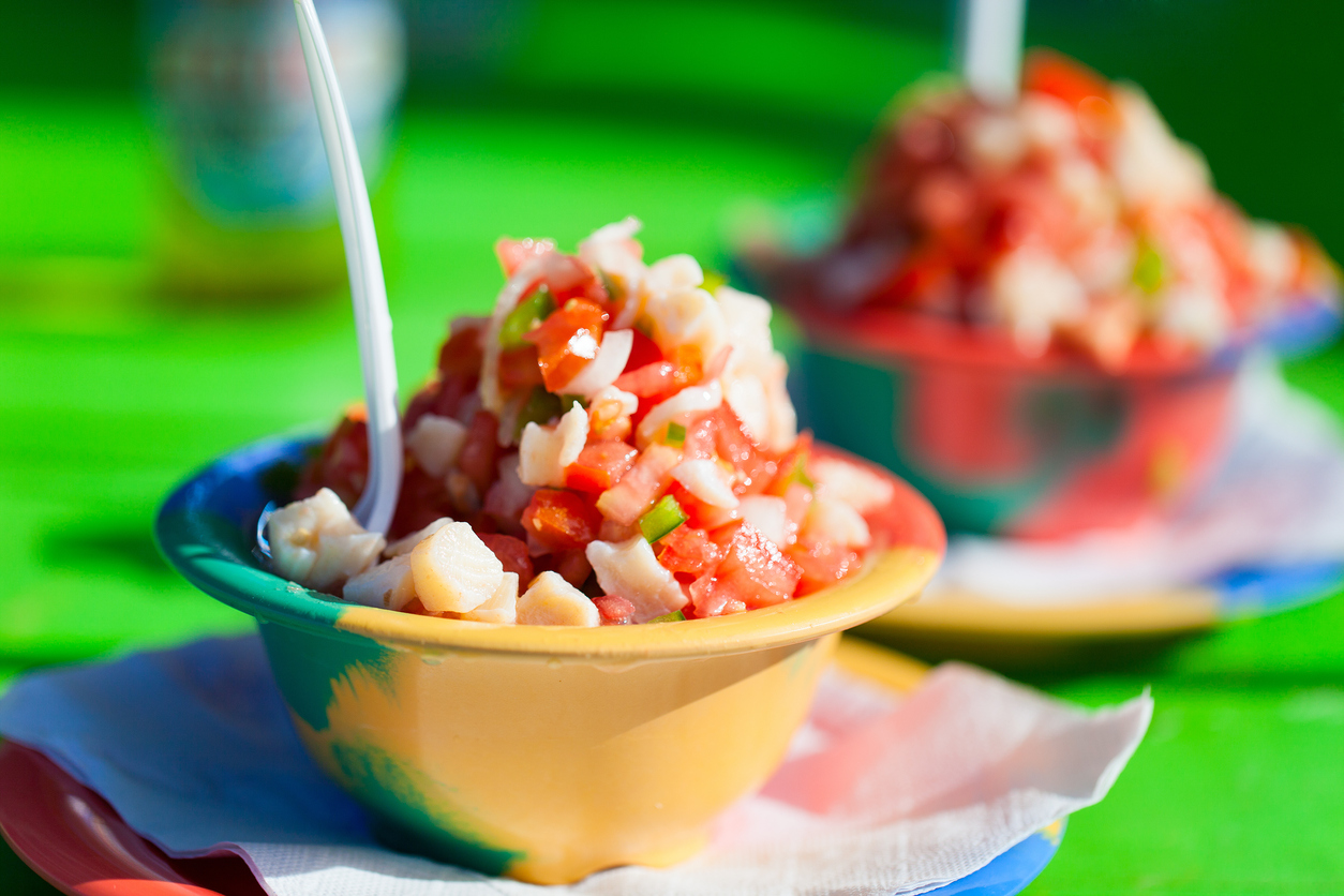 Two bowls of Bahamian conch salad