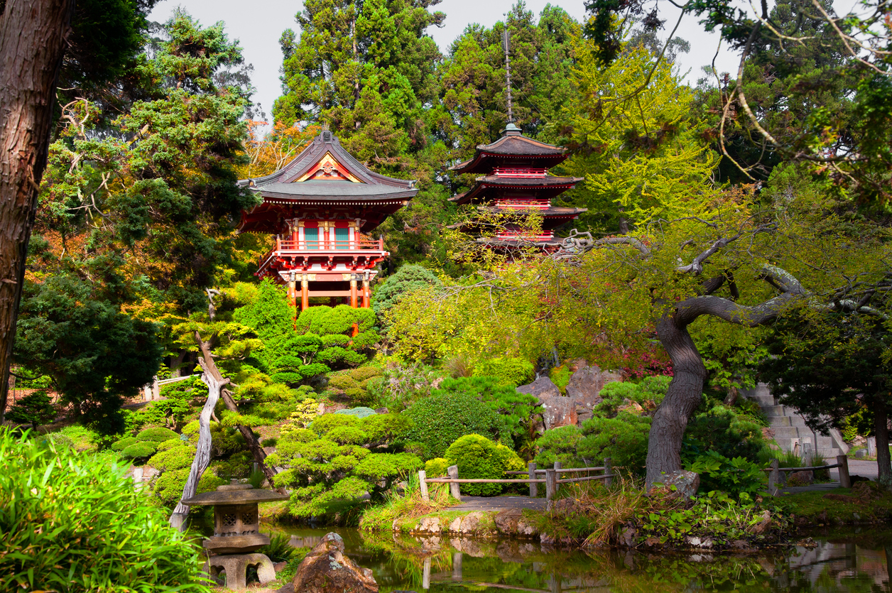 Pagodas in Japanese Tea Garden, San Francisco, California, USA