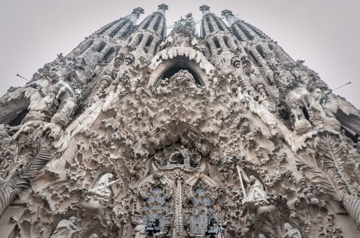 The Sagrada Familia facade in Barcelona