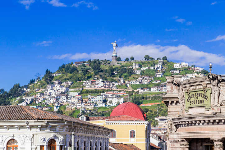 Sculpture of the Virgin in Panecillo hill Quito Ecuador South America
