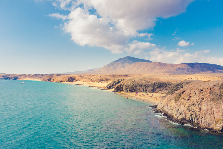 Beautiful scenery from Lanzarote and its beautiful beaches. (Spain)