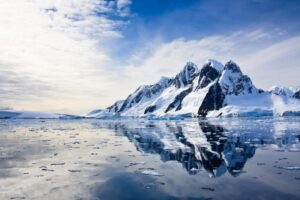 Snow-capped mountains in the Antarctica