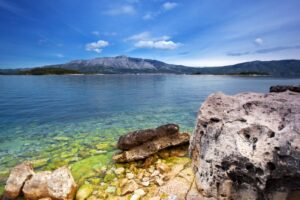 beach in Lumbarda. Croatia.