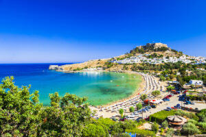 Scenic Rhodes Island,Lindos Bay,Greece