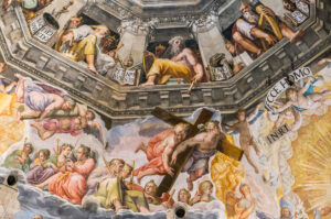 The Last Judgement by Giorgio Vasari and Federico Zuccari, detail from the cupola of the Duomo, Florence, Italy