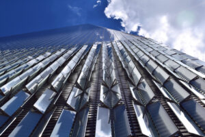 A view of One World Trade Center (Freedom Tower) in Manhattan, New York City during a gorgeous summer day.