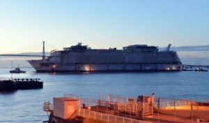 Symphony of the Seas float out from dry dock